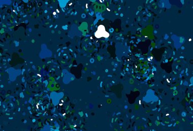 Açık mavi, rastgele şekilli yeşil vektör deseni. Modern tarzda değişen renkli kaotik formlar. Kartvizitiniz için modern tasarım.