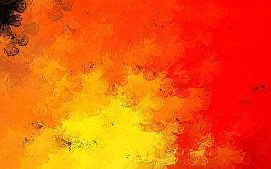 Koyu kırmızı, sarı vektör, ağaçlı, dallı zarif duvar kağıdı. Çiçeklerle karalama tarzında renkli çizimler. İşiniz için yepyeni bir tasarım..