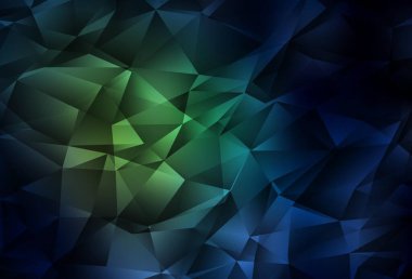 Koyu yeşil vektör üçgen arkaplan. Üçgenli renkli soyut çizimler. İşiniz için yepyeni bir tasarım..