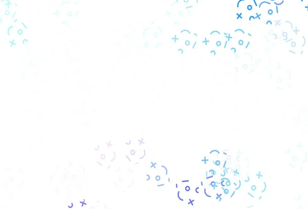 Rose Clair Fond Vectoriel Bleu Avec Des Signes Arithmétiques Illustration — Image vectorielle