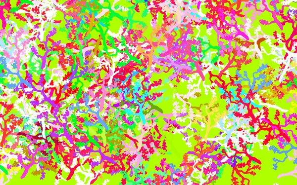 Светло Розовый Зеленый Вектор Элегантно Искушает Листьями Ветвями Иллюстрация Каракулями — стоковый вектор