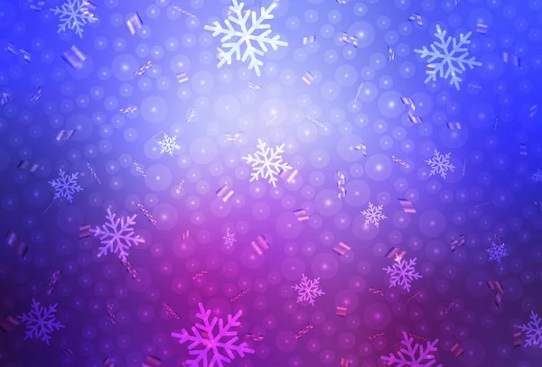 Світло Блакитний Червоний Векторний Шаблон Карнавальному Стилі Барвисті Ілюстрації Снігом — стоковий вектор