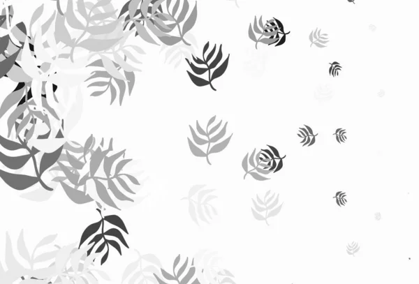 Hellgraue Vektorkritzeltextur Mit Blättern Kreative Illustration Unscharfem Stil Mit Blättern — Stockvektor