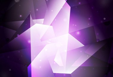 Çizgileri ve üçgenleri olan koyu mor vektör arkaplanı. Soyut üçgenli dekoratif tasarım. Kartvizitiniz için modern tasarım.