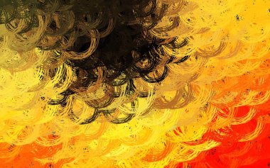 Eğri çizgileri olan koyu turuncu vektör arka plan. Eğilimli soyut bir çizim. Fikirlerin için bir örnek..