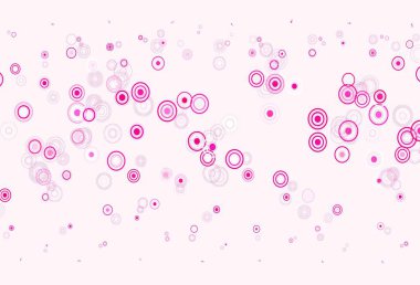 Noktalı açık pembe vektör arkaplanı. Renkli su damlaları olan modern soyut çizimler. İş ilanınız için tasarım.