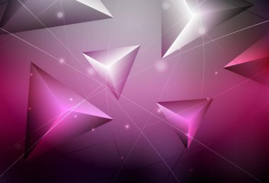 Koyu pembe vektör mozaik arka plan. Soyut ve üçgenli renkli çizimler. İş tasarımınız için yepyeni bir tarz.