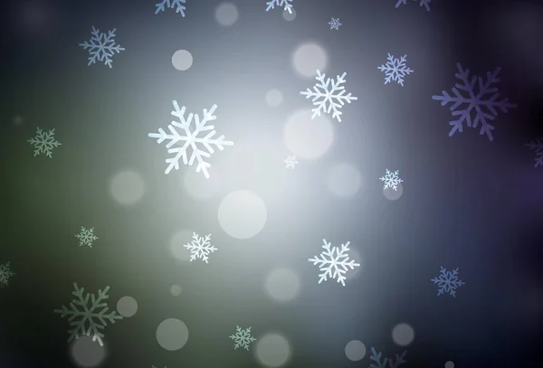 Dunkelblaue Grüne Vektorkulisse Urlaubsstil Bunte Illustration Mit Weihnachtlichen Symbolen Und — Stockvektor