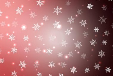 Açık pembe, Noel tarzında kırmızı vektör deseni. Modern soyut Noel ruh hali şekilleri. Okul ve dil bilgisi siteleri için desen.