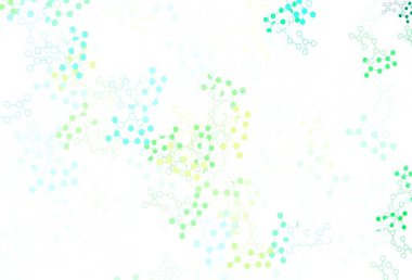 Açık mavi, yapay zeka yapısına sahip yeşil vektör şablonu. Parlak renkli bir illüstrasyon ve yapay zekanın gerçek yapısı. Poster ve teknoloji sembolü.