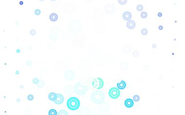 Lekeli hafif Mavili vektör arkaplanı. Bulanık dekoratif tasarım baloncuklu soyut tarzda. Fütürist reklamlar ve kitapçıklar için şablon.