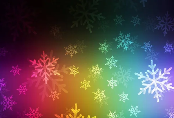 Donkere Multicolor Vector Lay Out Nieuwjaarsstijl Kleurrijke Illustratie Met Kerstsimbolen — Stockvector