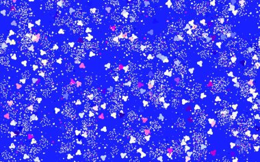 Açık pembe, Memphis şekilli mavi vektör arkaplan. Soyut tarzda rengarenk gradyan şekilleri olan bir resim. Kartvizitiniz için modern tasarım.