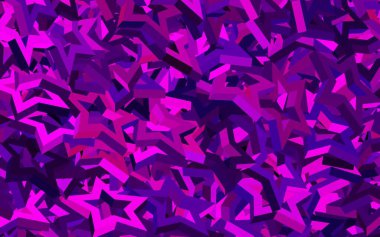 Çizgileri ve üçgenleri olan koyu mor vektör düzeni. Soyut üçgenli dekoratif tasarım. Kartvizitiniz için modern tasarım.