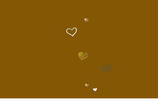 Φως Κίτρινο Διάνυσμα Φόντο Γλυκές Καρδιές Διακοσμητικό Σχέδιο Καρδιές Απλό — Διανυσματικό Αρχείο