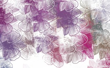 Çiçeklerle çok renkli vektör karalama düzeni. Çiçeklerle bulanık şekilli yaratıcı çizimler. İşiniz için yeni tasarım.