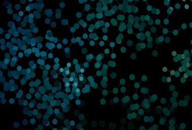 Koyu mavi, yeşil vektör arkaplan ve yapay zeka verileri. Parlak renkli bir illüstrasyon ve yapay zekanın gerçek yapısı. Bilim için desen, geleceksel tasarımlar..