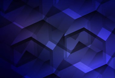 Altıgen şekilli koyu mor vektör düzeni. Bulanık arkaplanda renkli altıgenler. Reklamlar, broşürler için desen.