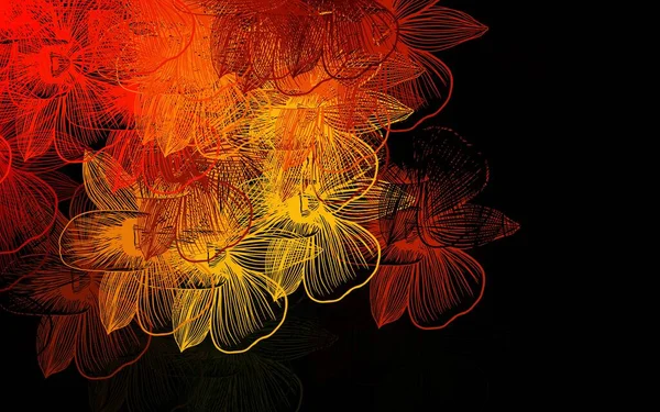 Темно Оранжевый Вектор Цветами Современная Абстрактная Иллюстрация Цветами Новый Дизайн — стоковый вектор