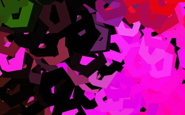 Σκούρο Ροζ Πράσινο Διανυσματική Διάταξη Εξαγωνικά Σχήματα Αφηρημένη Εικόνα Πολύχρωμα — Διανυσματικό Αρχείο