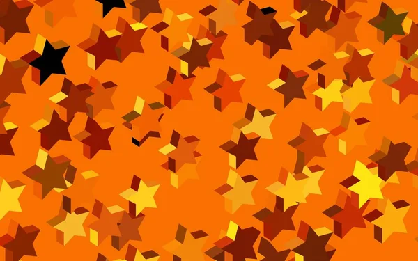 Modèle Vectoriel Orange Foncé Avec Étoiles Ciel Illustration Abstraite Géométrique — Image vectorielle