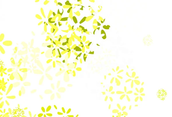 Verde Claro Patrón Natural Vector Amarillo Con Hojas Ilustración Abstracta — Archivo Imágenes Vectoriales