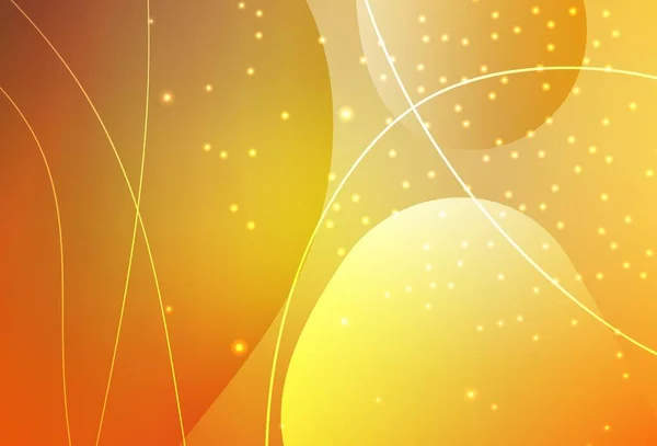 Světle Oranžový Vektor Ilustrace Barevnými Kruhy Čáry Abstraktním Stylu Abstraktní — Stockový vektor