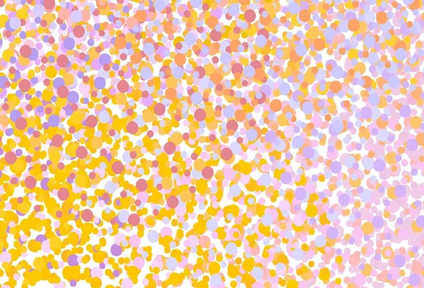 Light Pink Yellow Vector Backdrop Dots Abstract Illustration Colored Bubbles — Stock Vector
