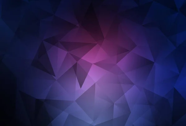 Dunkelrosa Blauer Vektorpolygonaler Hintergrund Glitzernde Abstrakte Illustration Mit Eleganten Dreiecken — Stockvektor