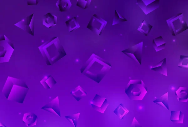 Violet Foncé Fond Vectoriel Rose Avec Triangles Cubes Illustration Avec — Image vectorielle