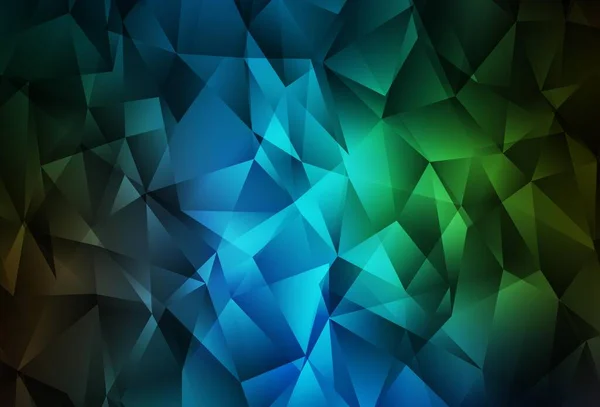 深蓝色 绿色矢量三角形马赛克背景 一个全新的彩色插图在多边形风格 手机背景模版 — 图库矢量图片