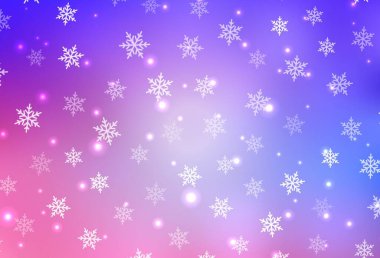 Açık pembe, Noel tarzında mavi vektör deseni. Noel tarzında renkli bir tasarım ve eğilim. Okul ve dil bilgisi siteleri için desen.