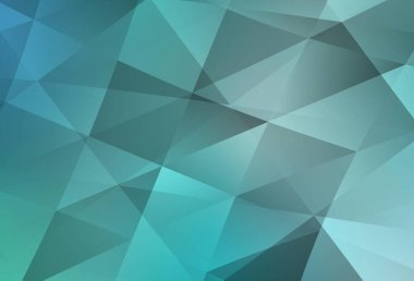 Açık yeşil vektör çokgen şablonu. Üçgenlerden oluşan parlayan çokgen çizimler. İşiniz için yepyeni bir tasarım..