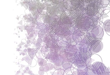 Açık pembe, dairesel üçgen şekilli yeşil vektör dokusu. Renkli noktalı modern soyut çizimler. Reklamlar için desen.