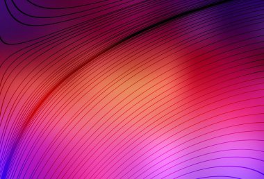 Açık Pembe, çizgili sarı vektör şablonu. Kavisli çizgilerden oluşan parlak bir illüstrasyon. İşiniz için en iyi tasarım.