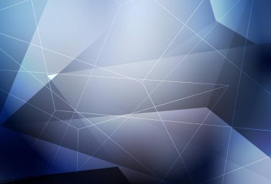 Çokgen şekilli koyu mavi vektör deseni. Soyut arkaplanda renkli eğimli üçgenler. Web siteniz için basit tasarım.