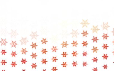 Açık kırmızı vektör desenli Noel kar taneleri, yıldızlar. Gradyan kristal buz formlarıyla soyut çizimler. Yeni yıl arkaplanı için şablon.