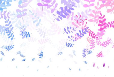 Açık mavi, yapraklı kırmızı vektör. Soyut şablondaki karalamalarla dekoratif illüstrasyon. İşiniz için yepyeni bir tasarım..