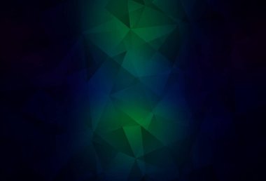 Koyu mavi, yeşil vektör çokgen arkaplan. Origami stilinde gradyan ile yaratıcı geometrik illüstrasyon. Arkaplanlarınız için desenli desen.