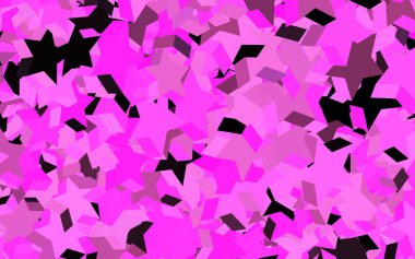 Gökyüzü yıldızlı koyu pembe vektör şablonu. Soyut şablondaki yıldızlarla dekoratif parlak illüstrasyon. Reklamınız, posteriniz, afişiniz için en iyi tasarım.