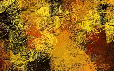 Koyu yeşil, çiçekli sarı vektör arkaplan. Beyaz arka planda çiçeklerin dekoratif tasarımı. Cep telefonlarının geçmişleri için şablon.