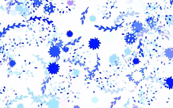 Bleu Clair Fond Vectoriel Jaune Doodle Avec Des Fleurs Illustration — Image vectorielle
