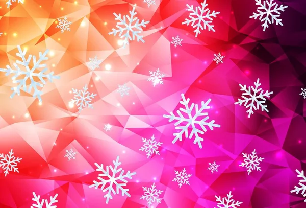 Ανοιχτό Ροζ Κίτρινο Διανυσματικό Πρότυπο Νιφάδες Πάγου Αστέρια Glitter Αφηρημένη — Διανυσματικό Αρχείο