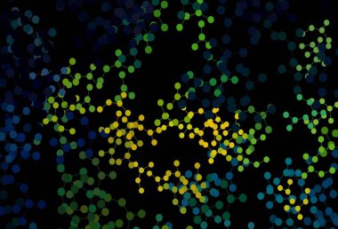 Koyu mavi, yeşil vektör arkaplan ve yapay zeka verileri. Yapay zeka bağlantılarıyla basit bir şekilde renkli tasarım. Poster ve teknoloji sembolü.