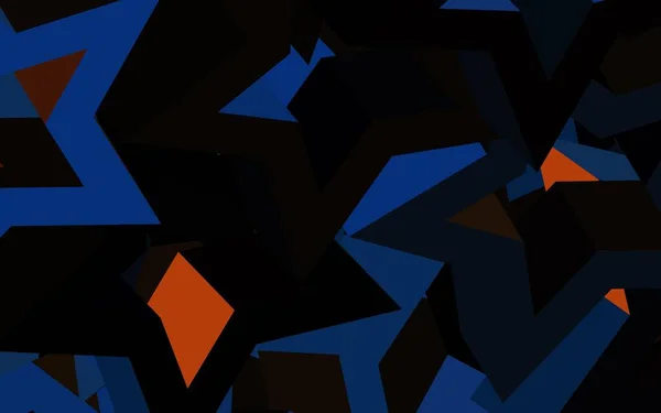 Azul Oscuro Fondo Vector Amarillo Con Líneas Triángulos Ilustración Abstracta — Archivo Imágenes Vectoriales