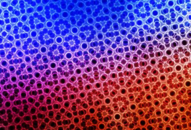 Açık mavi, daireli kırmızı vektör şablonu. Doğa tarzında bulanık halkaları olan güzel renkli çizimler. Duvar kağıtlarının dokusu için desen.