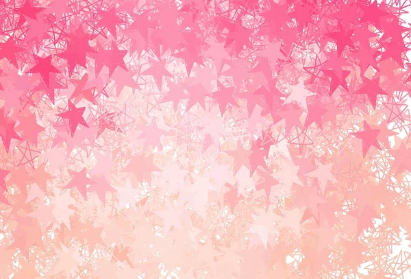 Patrón Vectorial Rosa Claro Con Estrellas Navidad Ilustración Colores Brillantes — Vector de stock