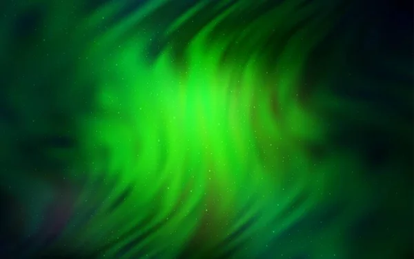 Tmavě Zelené Vektorové Pozadí Astronomickými Hvězdami Třpytivé Abstraktní Ilustrace Barevnými — Stockový vektor