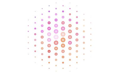 Açık pembe, daire şekilli kırmızı vektör düzeni. Doğa tarzında bulanık halkaları olan güzel renkli çizimler. Poster ve web siteleri için tasarım.