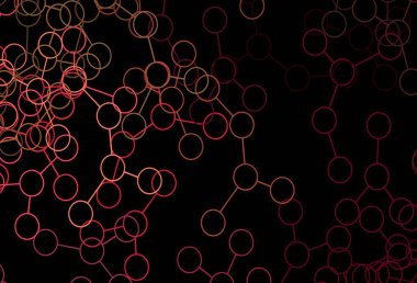 Koyu kırmızı, yapay zeka yapısına sahip sarı vektör şablonu. Yapay zeka bağlantılarıyla basit bir şekilde renkli tasarım. Zeka ve yenilik reklamları için şablon.